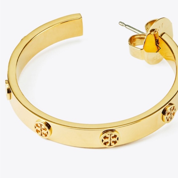 New never worn Tory Burch Icon Hoop Earrings - Picture 2 of 5